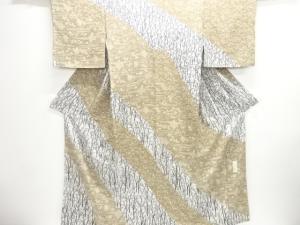 水谷滉作　樹木に草花模様付け下げ訪問着